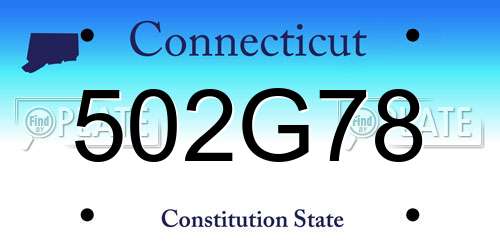 502G78 Connecticut License Plate