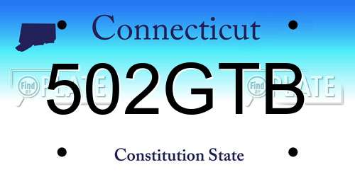 502GTB Connecticut License Plate