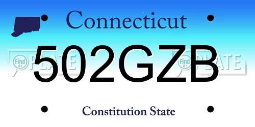 502GZB Connecticut License Plate