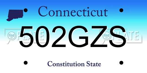 502GZS Connecticut License Plate