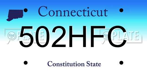 502HFC Connecticut License Plate