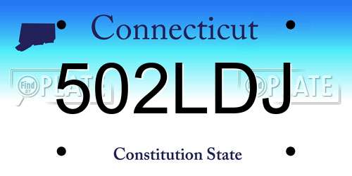 502LDJ Connecticut License Plate