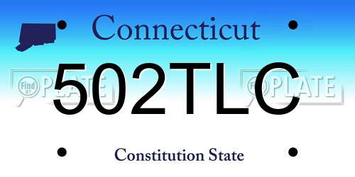 502TLC Connecticut License Plate