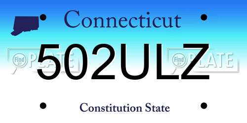 502ULZ Connecticut License Plate