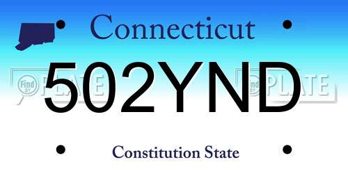 502YND Connecticut License Plate