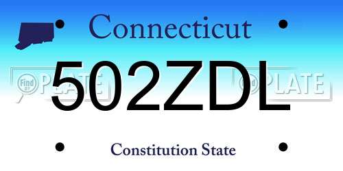 502ZDL Connecticut License Plate