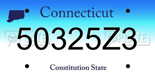 50325Z3 Connecticut License Plate