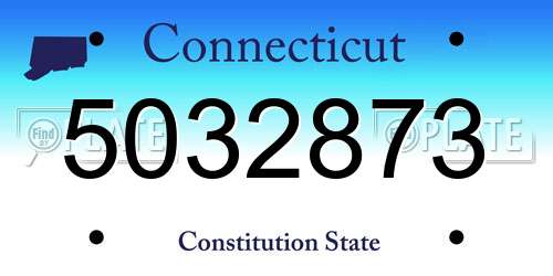 5032873 Connecticut License Plate