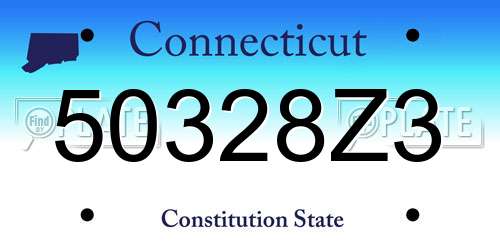 50328Z3 Connecticut License Plate