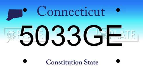 5033GE Connecticut License Plate