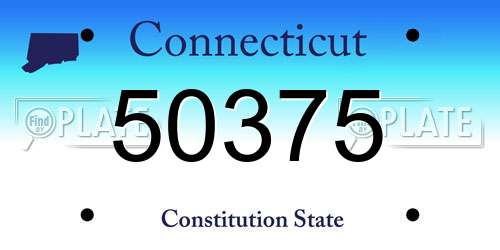 50375 Connecticut License Plate
