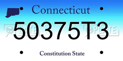 50375T3 Connecticut License Plate