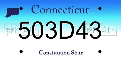 503D43 Connecticut License Plate
