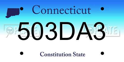 503DA3 Connecticut License Plate