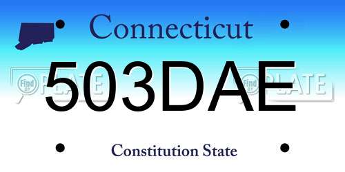 503DAE Connecticut License Plate