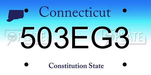 503EG3 Connecticut License Plate
