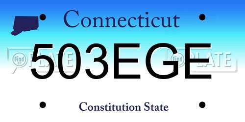 503EGE Connecticut License Plate