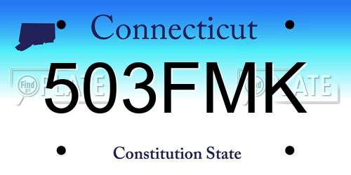 503FMK Connecticut License Plate