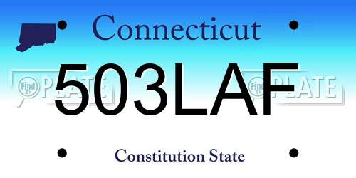 503LAF Connecticut License Plate