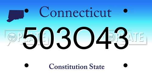 503O43 Connecticut License Plate