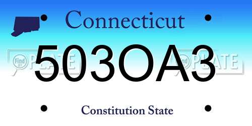 503OA3 Connecticut License Plate