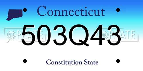 503Q43 Connecticut License Plate
