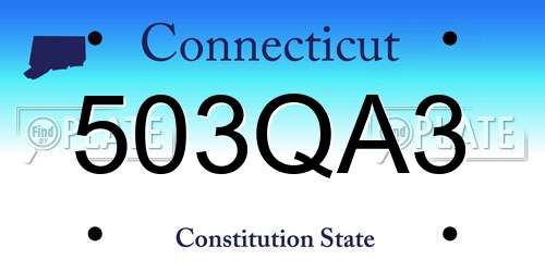 503QA3 Connecticut License Plate