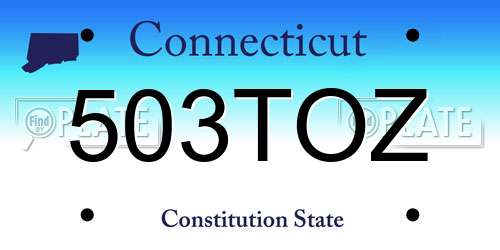503TOZ Connecticut License Plate
