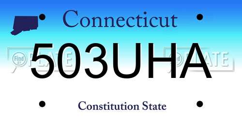 503UHA Connecticut License Plate