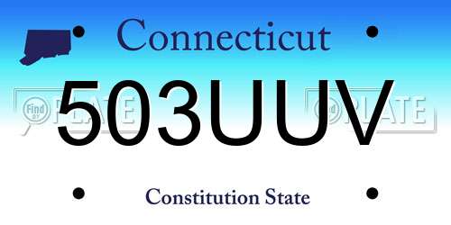 503UUV Connecticut License Plate