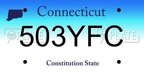 503YFC Connecticut License Plate