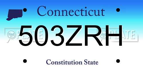 503ZRH Connecticut License Plate