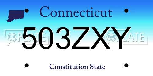 503ZXY Connecticut License Plate
