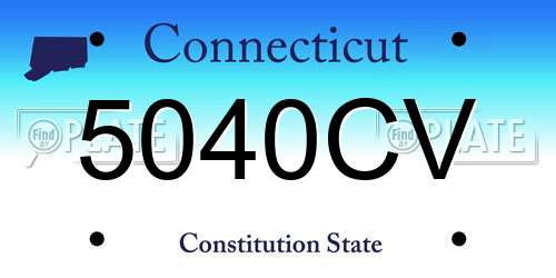 5040CV Connecticut License Plate