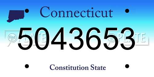 5043653 Connecticut License Plate