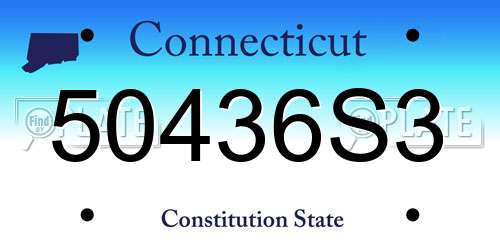 50436S3 Connecticut License Plate