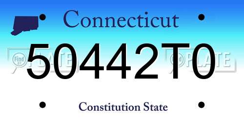 50442T0 Connecticut License Plate