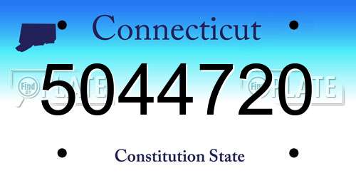 5044720 Connecticut License Plate