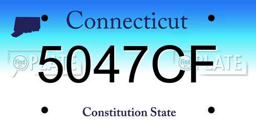 5047CF Connecticut License Plate