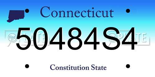 50484S4 Connecticut License Plate