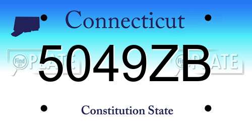 5049ZB Connecticut License Plate