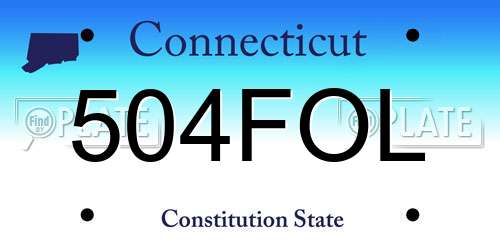 504FOL Connecticut License Plate