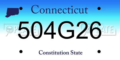 504G26 Connecticut License Plate
