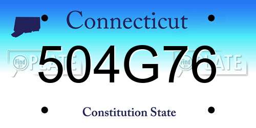 504G76 Connecticut License Plate