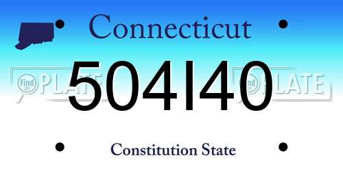 504I40 Connecticut License Plate