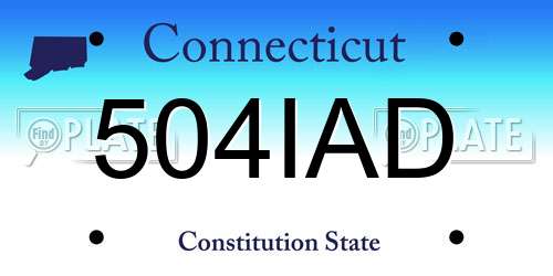 504IAD Connecticut License Plate