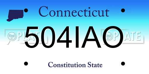 504IAO Connecticut License Plate