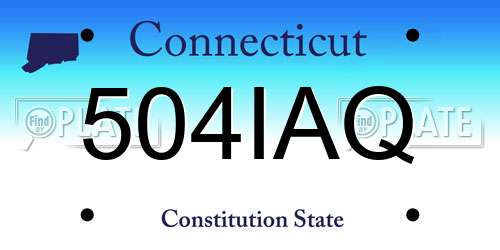 504IAQ Connecticut License Plate