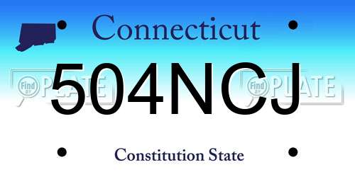 504NCJ Connecticut License Plate