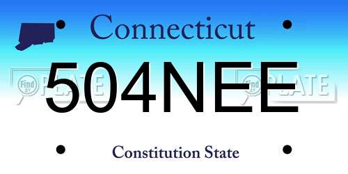 504NEE Connecticut License Plate
